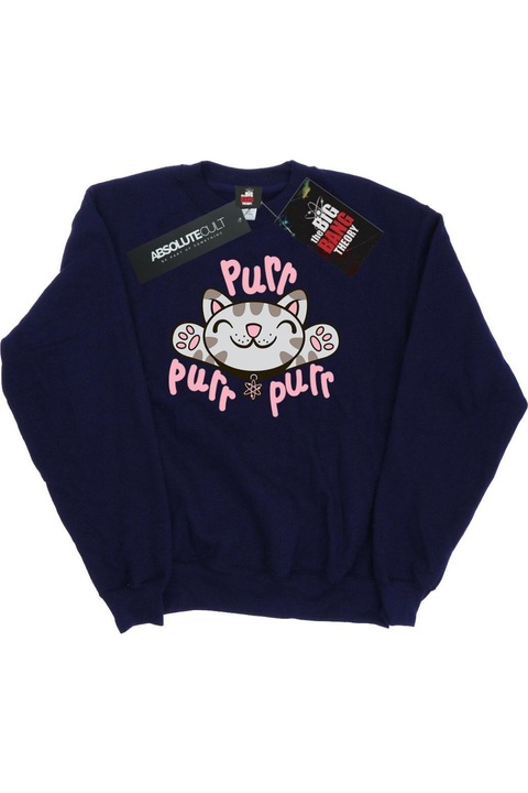 Big Bang Theory Soft Kitty Purr kapucnis női, sötétkék, Tengerészkék