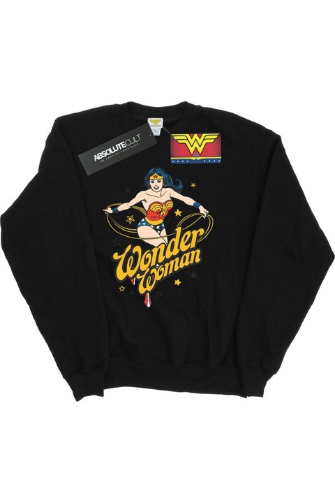 Női DC Comics kapucnis pulóver, fekete, Fekete