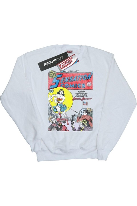 DC Comics Sensation 1. szám, női kapucnis kapucnis, fehér, Fehér