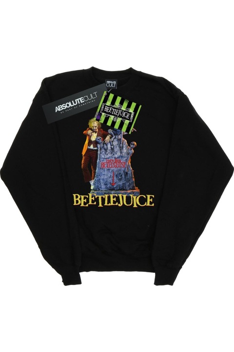 Beetlejuice Here Lies női kapucnis pulóver, fekete, Fekete