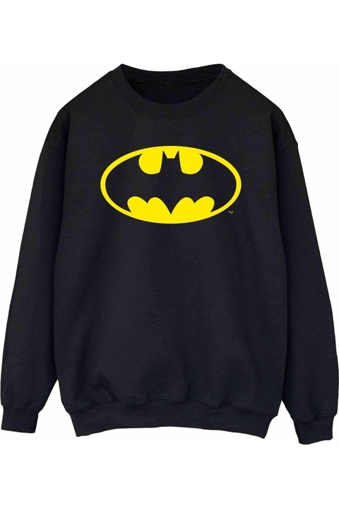 Női Batman kapucnis pulóver, fekete, Fekete