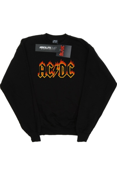 Fekete AC/DC női kapucnis pulóver, Fekete
