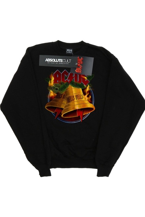 Női AC/DC Hells Bells kapucnis pulóver, fekete, Fekete