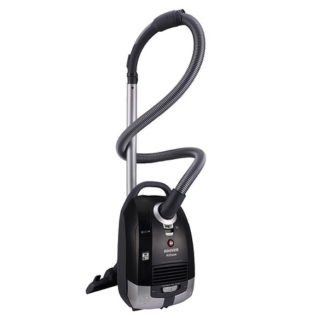 Aspirator cu sac Hoover Athos AT70 AT65011, Performanta 4A, Clasa A, 5L, Sac EPA, Perie All Floors Extra,Carpet Optimax, Parchet Extra, Spatii inguste, Negru