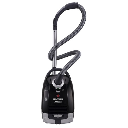 Aspirator cu sac Hoover Athos AT70 AT65011, Performanta 4A, Clasa A, 5L, Sac EPA, Perie All Floors Extra,Carpet Optimax, Parchet Extra, Spatii inguste, Negru