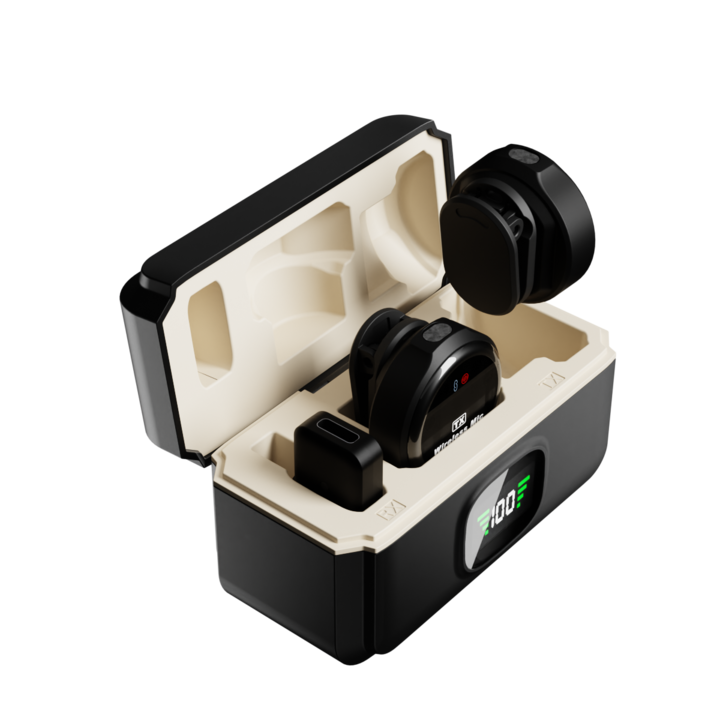 Professzionális Lavalier mikrofon készlet, elebest, vezeték nélküli, háttérzajcsökkentés, USB C, 2,4 GHz