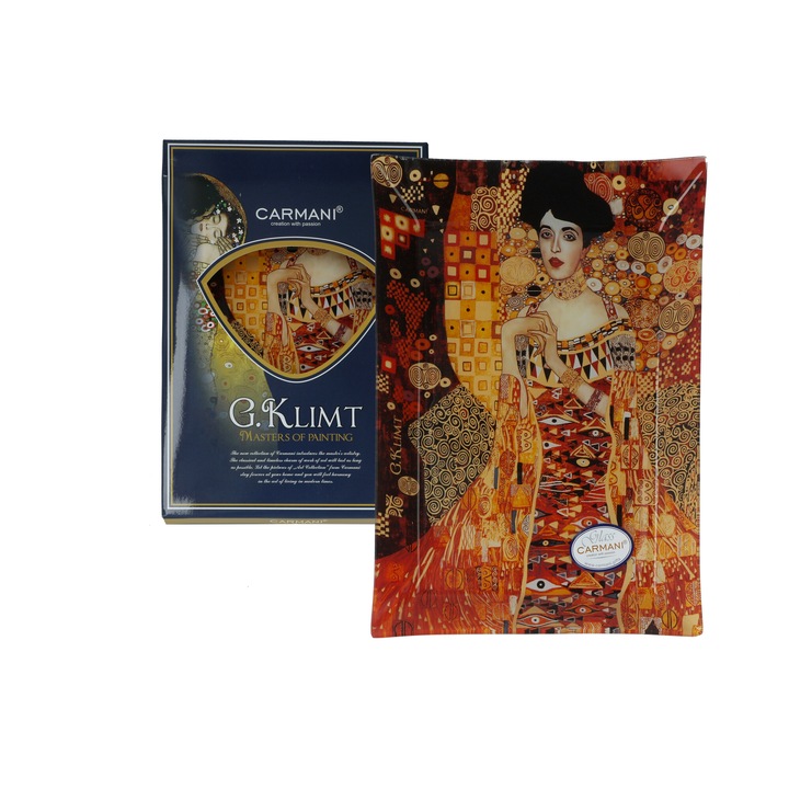 Farfurie decorativa, CARMANI, G. Klimt, Adela, 32x24cm