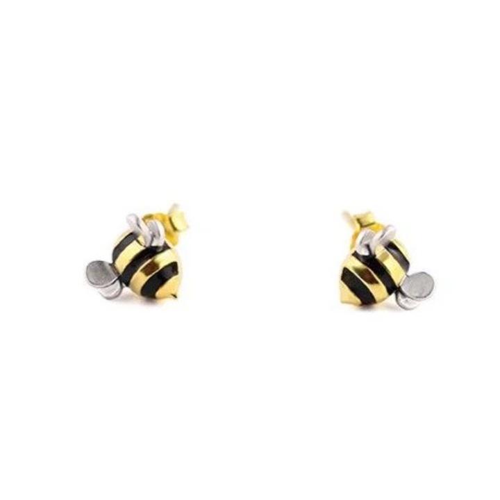 Cercei Bee - Argint 925 Albina aur 18 k