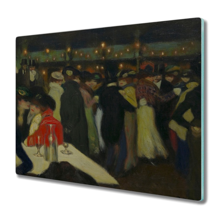 Vágódeszka, Coloray, Üveg, Négyszögletes, Moulin De La Galette, Többszínű, 60 cm x 52 cm, 010010520040000017569