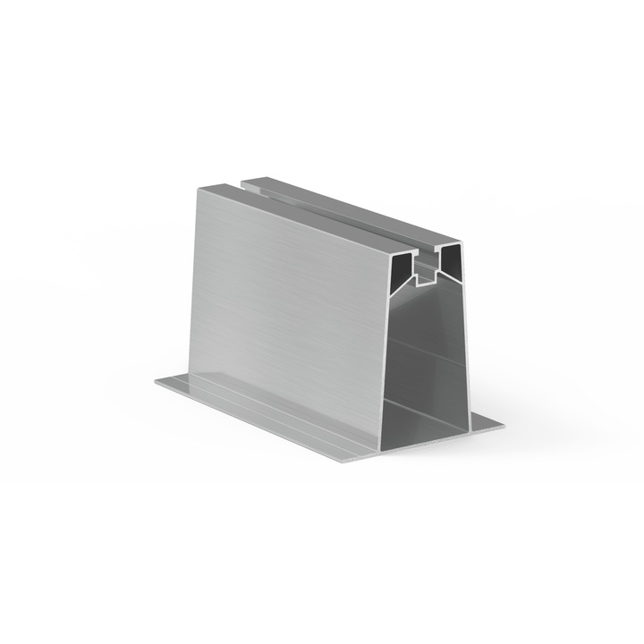 Mini-Rail alumínium profil 90 mm magas - Kompatibilis a gyorsbilincssel, 40 mm szélesség, 350 mm hosszú, szárnyakkal, természetes, EPDM szalag