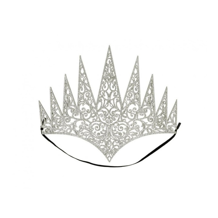 Coroana Ice Queen, argintie, universala