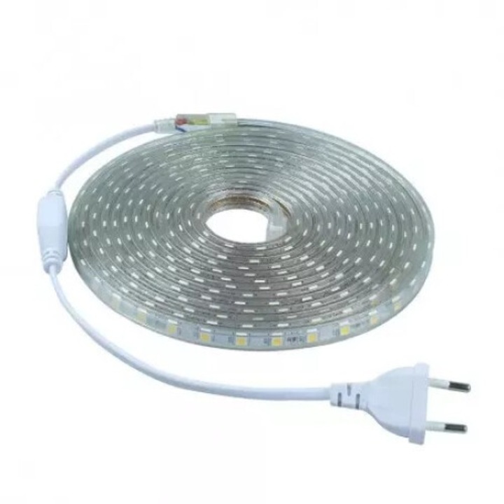LED лента, 5M, 60led, SMD5050, AC, 220V, Водоустойчива, Червен