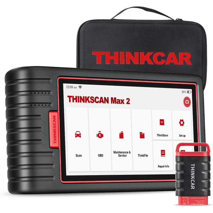 Professzionális autótesztelő, THINKSCAN MAX 2 Android 10, ECU kódolás, többmárkás diagnosztika, 28+ speciális funkciók, CANFD protokoll, kétirányú vezérlés, Bluetooth kommunikáció, UPDATE élettartam, AutoAuth FCA SGW