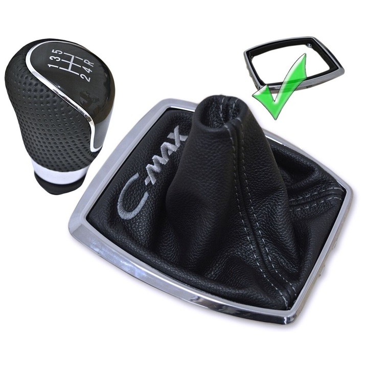 Set Accesorii Auto Ophelia Galka Schimbare Chrom, Negru, 5 Biegi