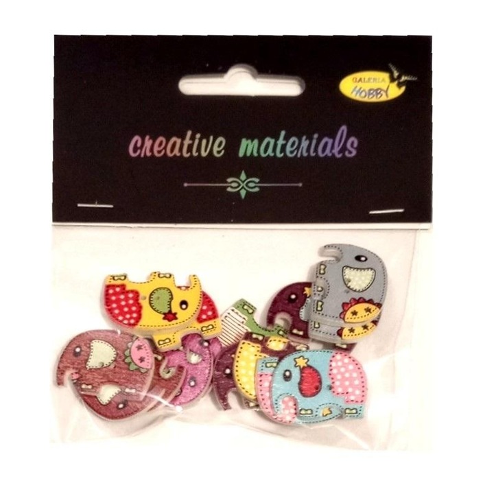 Nasturi decorativi set 15 buc, Galeria Hobby, elefant, 25x18mm