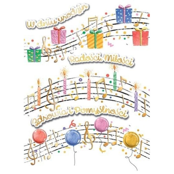 Karnet B6 Nuty, Henry, zlocit, cu envelopa