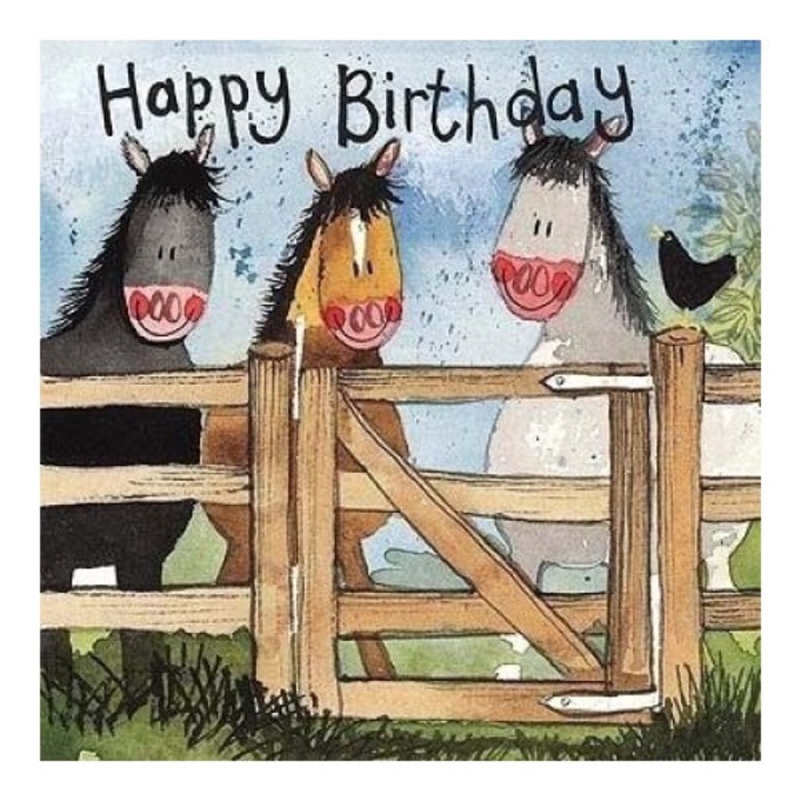 Felicitare, Alex Clark, 154x149mm, fara text, cu envelopa kraft