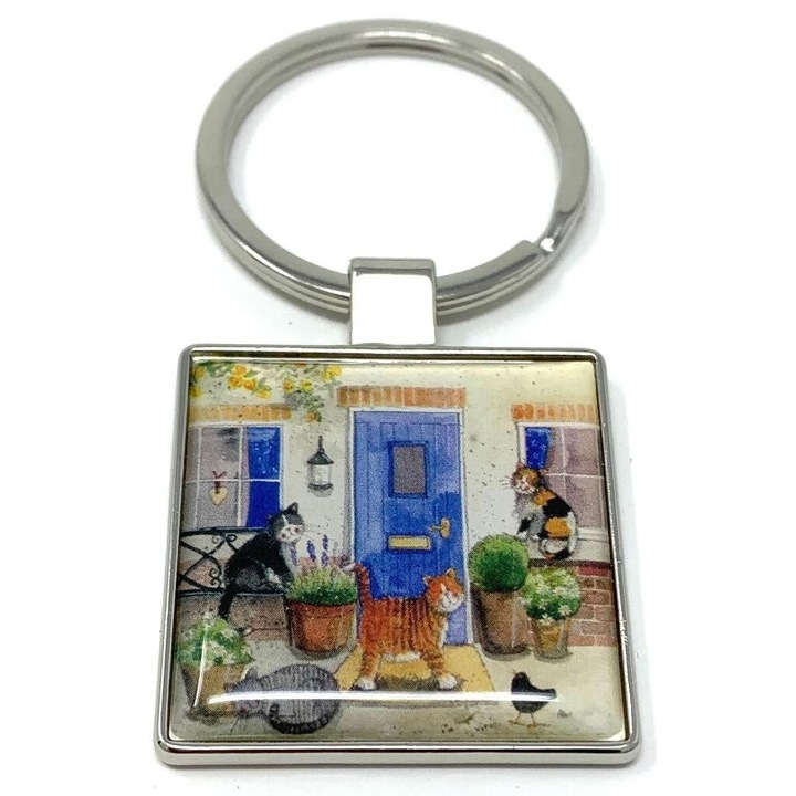 Ключодържател Алекс Кларк, K07, дизайн на котка, многоцветен, 94x63 мм