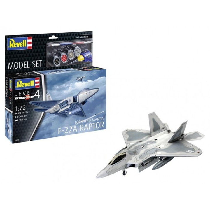 Комплект модели F-22A Raptor на Lockheed Martin, Revell, пластмаса, размери 384x365 мм