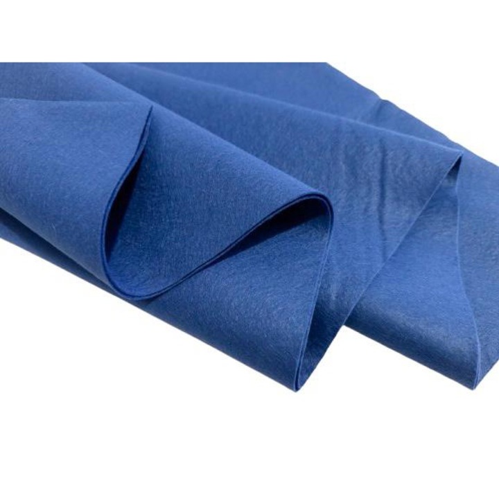 Fetru/pasla din lana, moale 1mm, 40% lana-60% viscoza, 50*45cm albastru