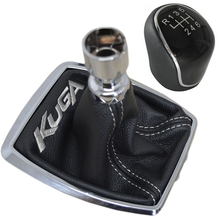 Set Accesorii Auto Ophelia Galka Schimbare Viteze, Negru/argintiu, 12mm, Ford KUGA 2008-2012