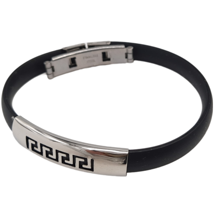 Bratara dama, neagra, silicon, cauciuc, 6,5cm diametru