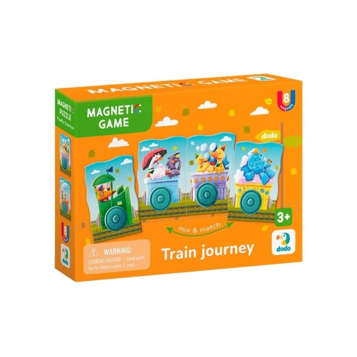 Joc educativ, Dodo, Gra magnetica Calatorie cu trenul, 144x100mm, 3+ ani