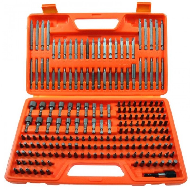 Set surubelnite cu bituri si nasada, Beast, 208 piese, diverse dimensiuni, crom-vanadiu