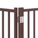 Сгъваема преграда за куче с врата vidaXL, 10 панела кафяв 800 см топола
