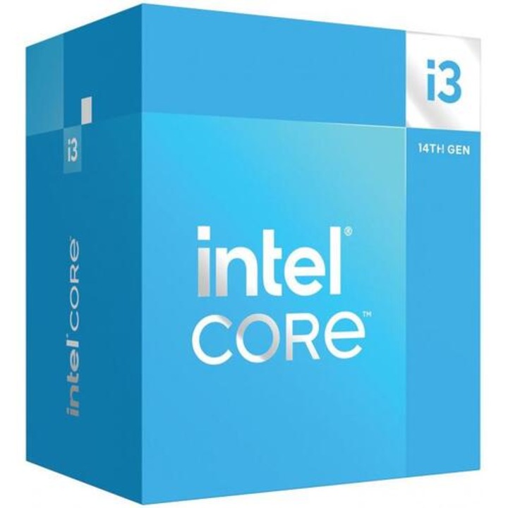 Процесор, Intel Core I3-14100F, LGA1700, 3.5GHz, 4 ядра, FAN, 60W, DESKTOP