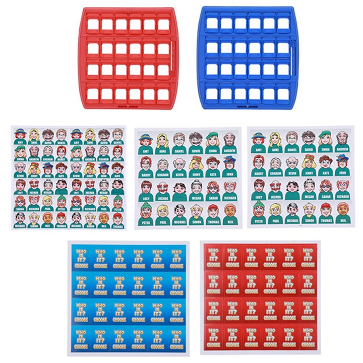 Társasjáték, Ki az?, készlet, 25,5x25,5x5,5cm, 3 év feletti gyerekeknek, többszínű