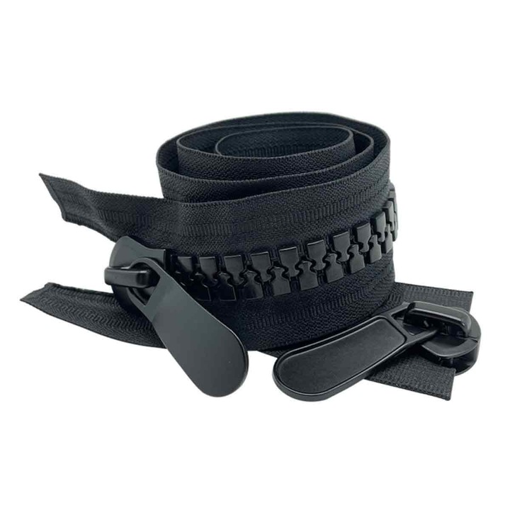 Fermoar mare, Enforose, Plastic, 1 m, Negru