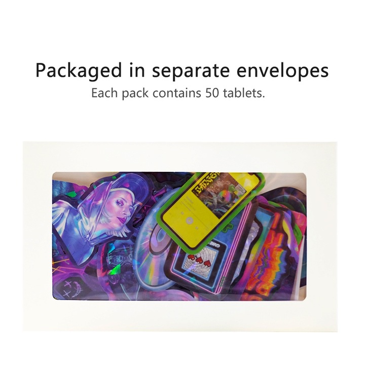 Set 50 autocolante muzicale impermeabile, 5-7 cm, reutilizabile, DIY, multicolor