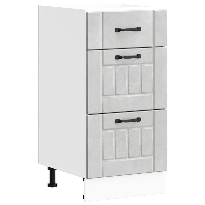 Dulap de bucatarie „Lucca” vidaXL, Lemn prelucrat, gri beton, 20.65 kg