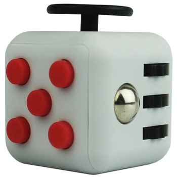 Cub antistres, Fidget cube, Gri-Rosu Cub antistres, Fidget cube, Gri-Rosu