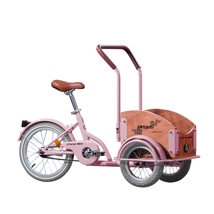 Детски велосипед Pegas Mini Cargo 1S, Розова роза