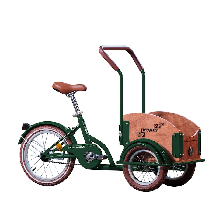 Bicicleta copii Pegas Mini Cargo 1S, Verde Smarald