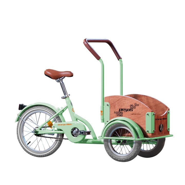Детски велосипед Pegas Mini Cargo 1S, Зелен шам-фъстък