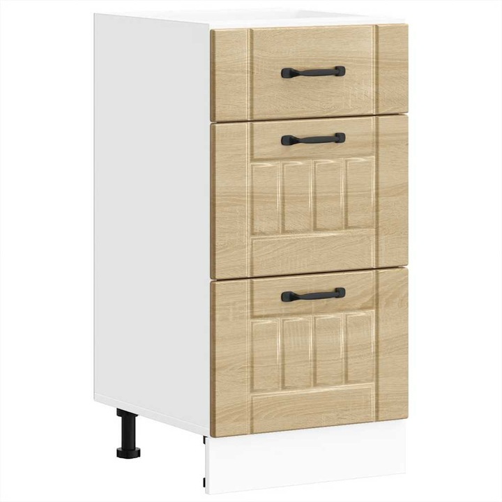 Dulap de baza de bucatarie „Lucca” vidaXL, din lemn de stejar Sonoma, 20.5 kg