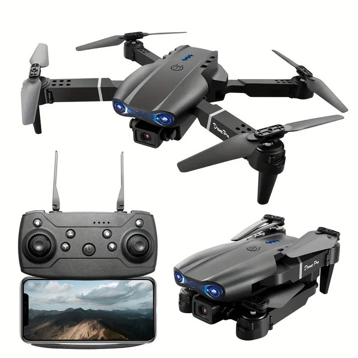 Drona cu telecomanda Nicerpro, kit, camera duala, 1080p, USB, 36V, 240g