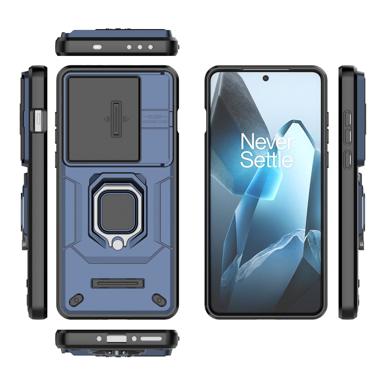 Husa de telefon mobil Armura rezistenta la socuri compatibila cu OnePlus 13 cu protectie a camerei, Albastru