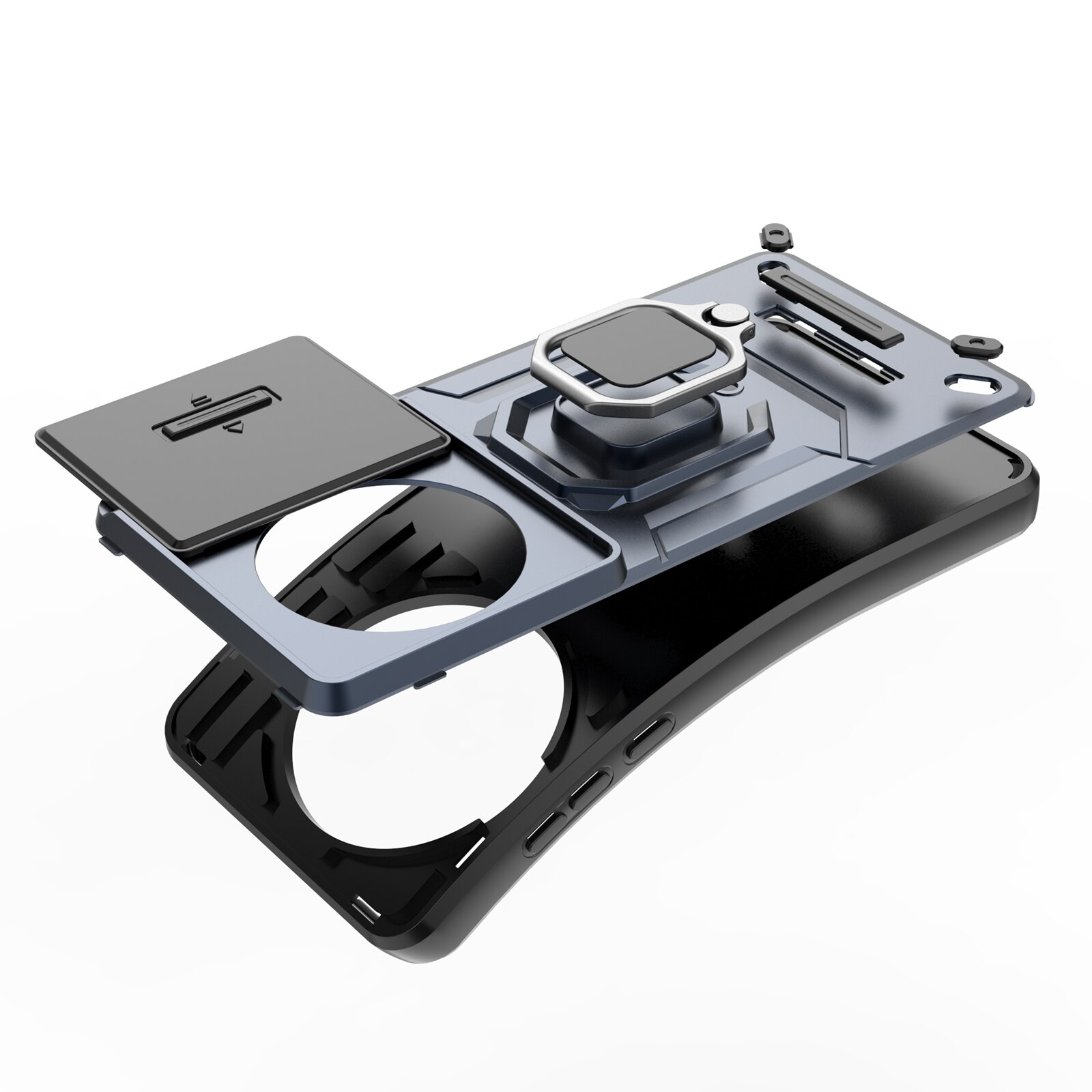 Husa de telefon mobil Armura rezistenta la socuri compatibila cu OnePlus 13 cu protectie a camerei, Albastru