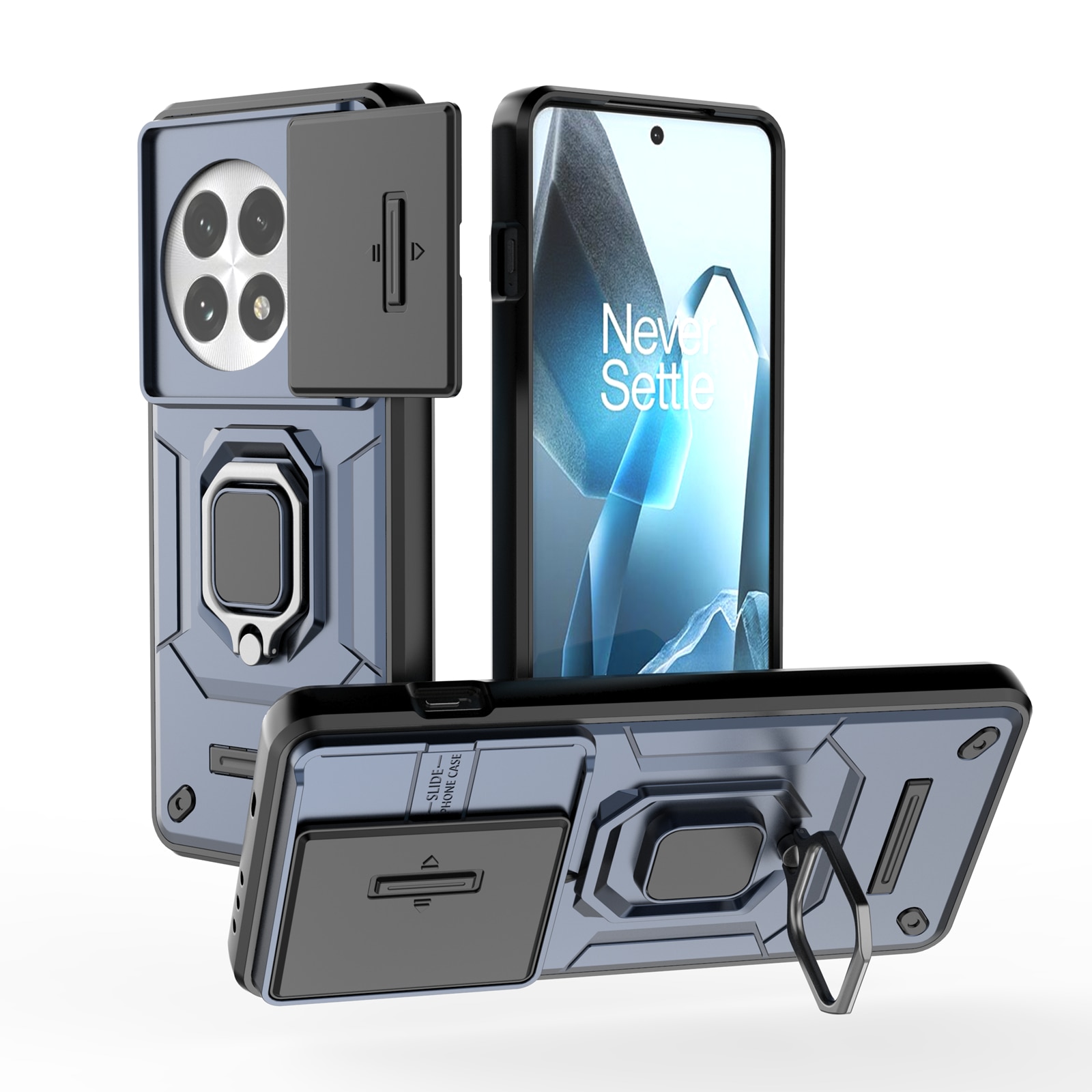 Husa de telefon mobil Armura rezistenta la socuri compatibila cu OnePlus 13 cu protectie a camerei, Albastru