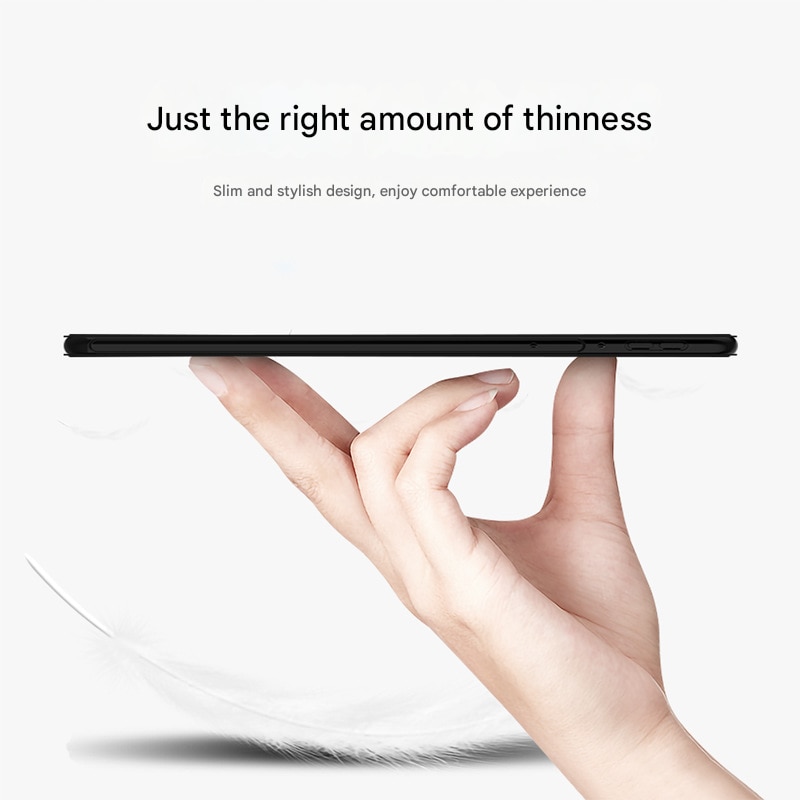 Husa protectie tableta pentru Xiaomi, pentru Redmi Pad Pro, Suport functie de somn, design magnetic triunghiular, piele de inalta calitate, ultra-subtire, suport, anti-picatura, Negru