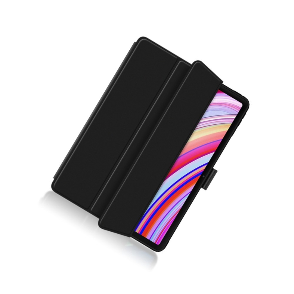 Husa protectie tableta pentru Xiaomi, pentru Redmi Pad Pro, Suport functie de somn, design magnetic triunghiular, piele de inalta calitate, ultra-subtire, suport, anti-picatura, Negru