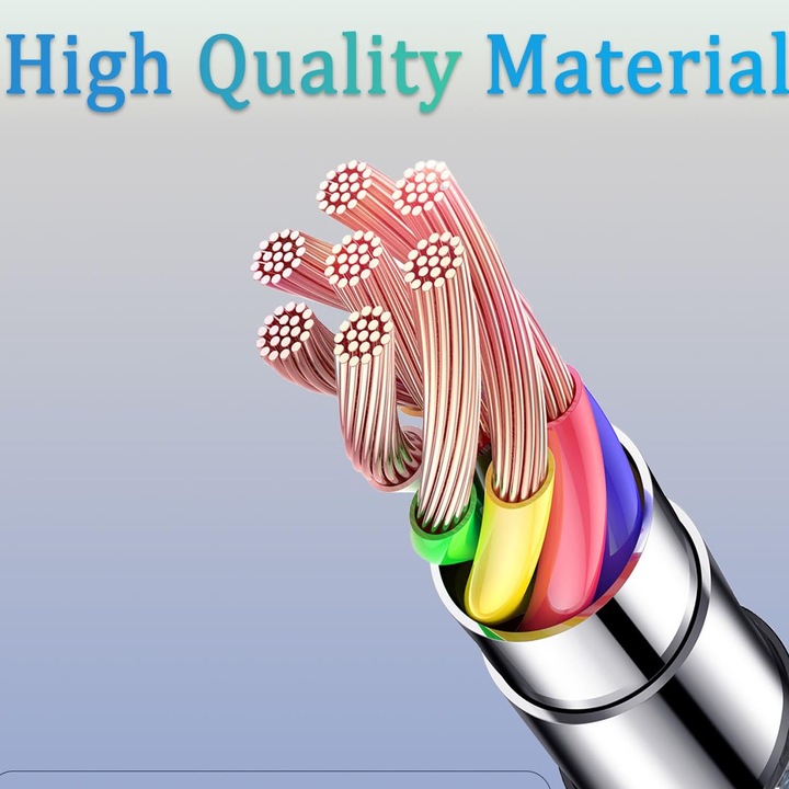 Cablu de data si incarcare rapida, Hggzeg, C - L, Afisaj digital de putere LED, 480 Mbps, Compatibilitate universala, Cablu USB Durabil, Flexibil, Pentru incarca majoritatea tipurilor de dispozitive, Metal/ Impletitura de nailon, 2m, Negru