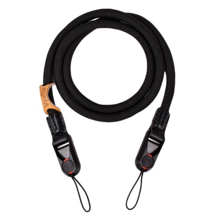 Curea aparat foto, SINBINTA, Curea de umar camera foto, Moale si confortabil, Detasabila, Instalare rapida, Design ergonomic, Pentru camere fara oglinda, SLR si camere video, Poliester, 1 * 120cm, Negru