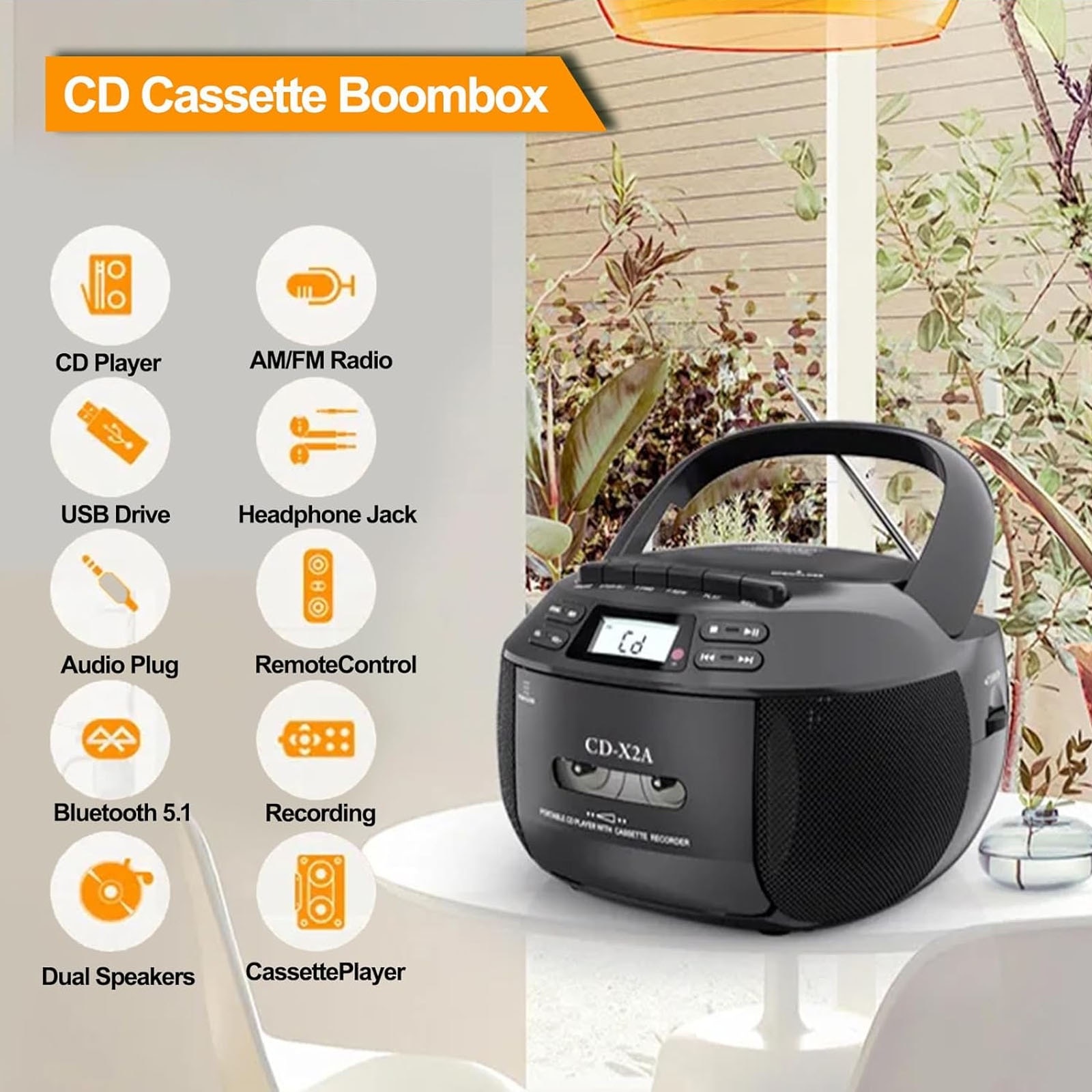 cocklobin CD DVDセット CD player portabil multifunctional, SINBINTA, Bluetooth 5.1
