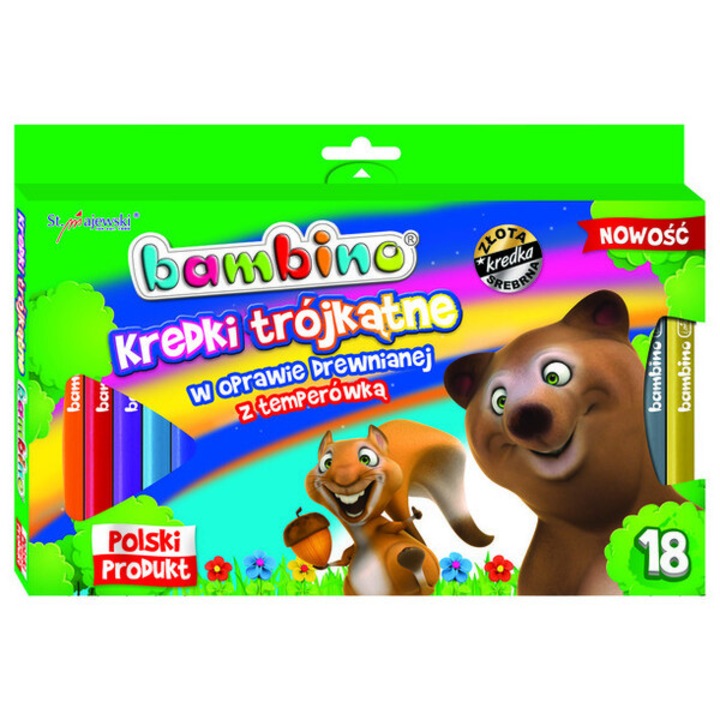 18 db Bambino jumbo ceruza készlet, 15 cm, vegyes színben, hegyezővel
