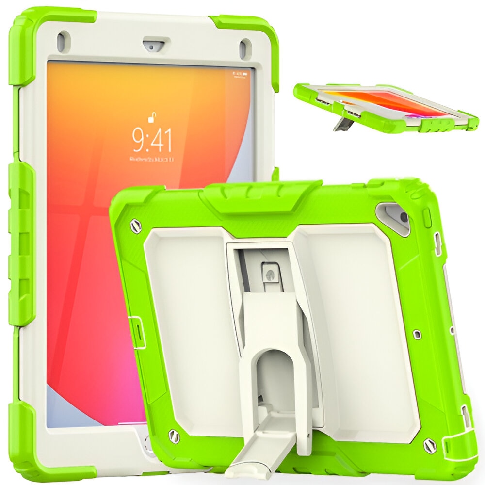 Etui pentru iPad 10.2, verde, material PU, cu suport reglabil